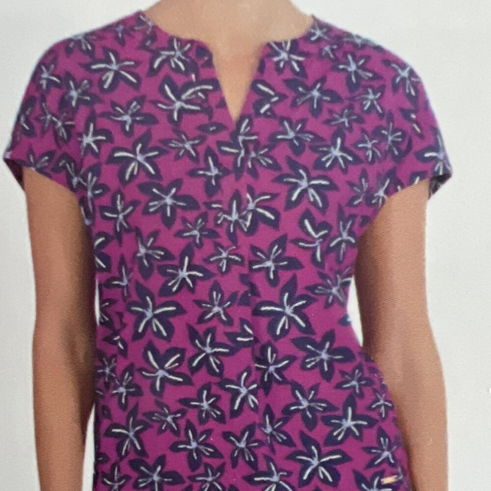 JONES NEW YORK SIGNATURE XXXL 3X FLORAL T-SHIRT Tunic Hollyhock New 22W-24W